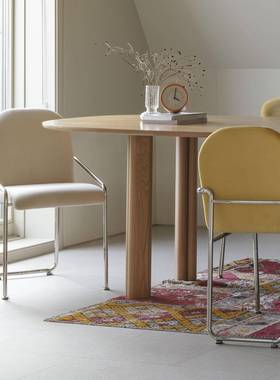 家用餐椅北18809不欧简约现代靠锈钢n背软包椅子is极简咖啡厅餐厅