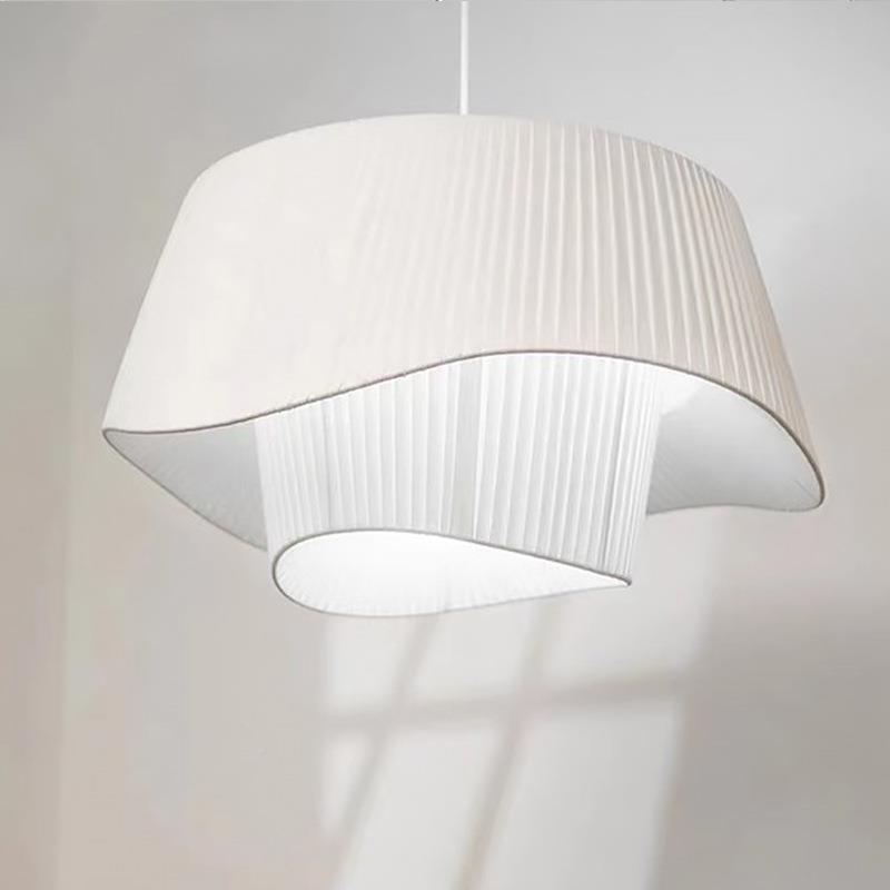 书法式中古百褶吊布艺客厅卧室灯i北欧ns奶油风艺术设89602计房主