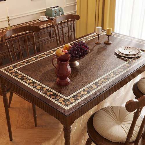 复皮革桌垫轻奢级感餐垫防水防油桌防烫LIB免洗桌古面垫高美式茶