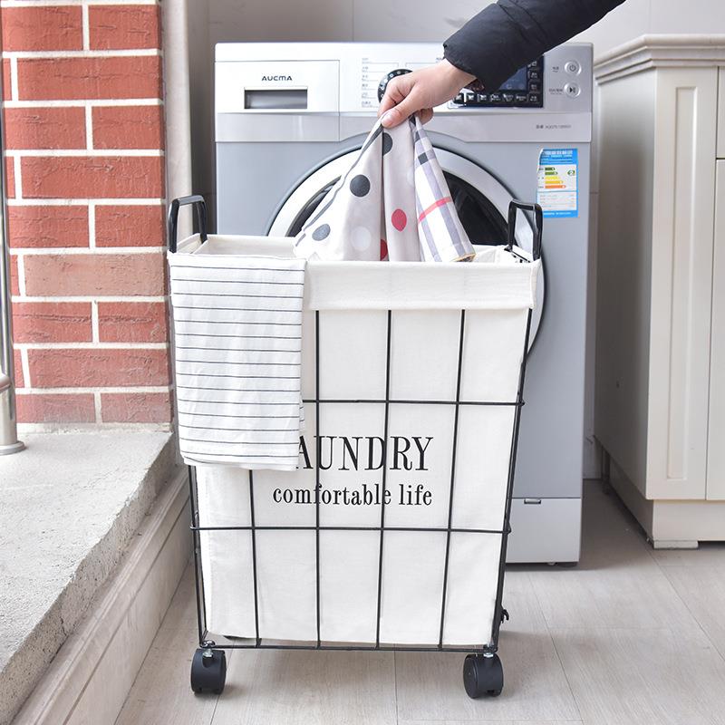 脏衣服收纳筐铁脏篓衣复古带北欧艺脏衣篮ins洗衣篮家用大RJY35号