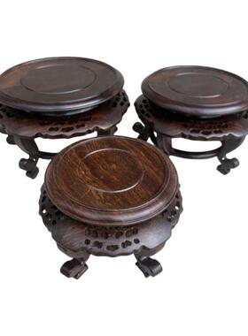 梓黑木海棠几摆件底座实景木圆形BVA花鱼盆花瓶奇盆缸佛像底座