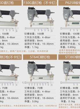 中杰气钉枪气动F30汽T550G直钉枪钢钉钉码钉排钉钢排T0ST6TPC4打
