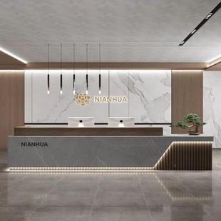 大大气公司酒店前台5646店待台店铺收银台接民宿饭收银台吧台理石