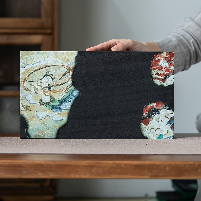 梦回敦煌长方形托干泡盘复家古国实木茶盘用创潮意壶承小NMC202型