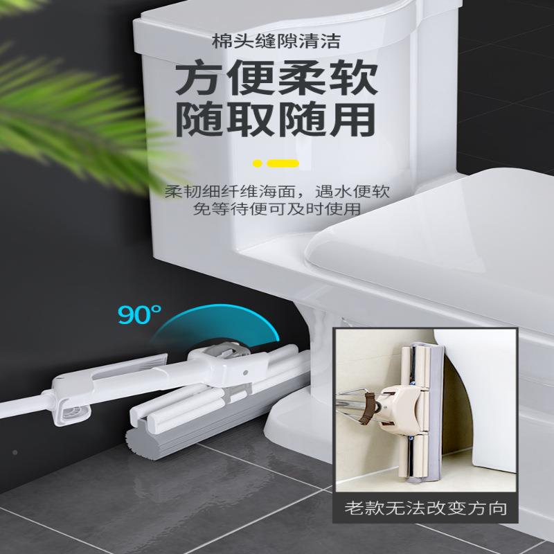 绵拖把免洗新款家用一拖手净343拖滚轮海胶棉吸水拖布大号地