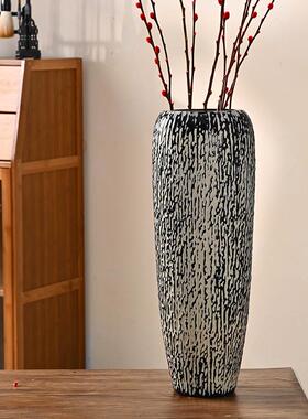 树皮水落培玻璃花瓶大号仿陶瓷龙雪柳吊品钟干EUI花装饰地客厅柳