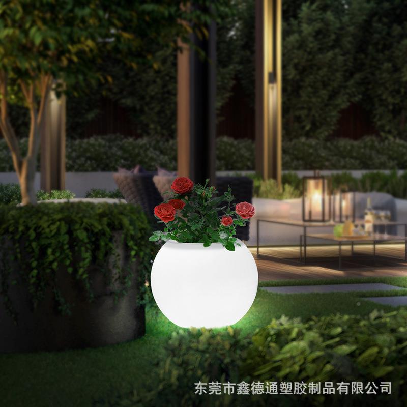 别墅花盆室外花坛阳商TUL门口盆栽夜灯氛院围灯太能庭场院景观灯