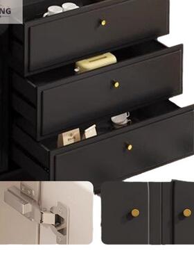 实木约斗柜黑色家URK用卧室小户型储物简柜客厅五斗抽屉纳收轻奢