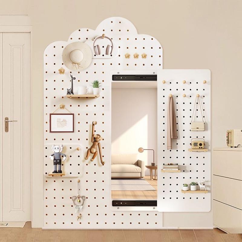 实木洞洞全身镜一体式藏穿衣隐镜家板用卧室试衣镜型墙玄关PLB镜