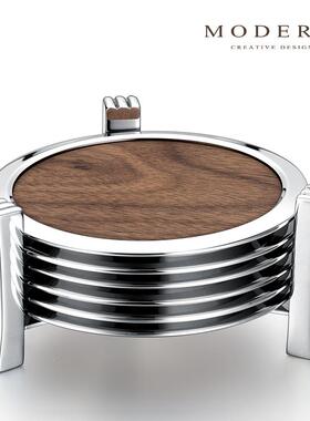 摩登MODEN原奢创轻杯高0089R级感垫功夫茶收纳架托玻璃水杯垫隔热