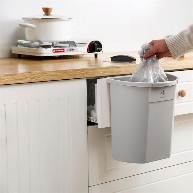 号建厦垃圾桶家用便挂式厨房收纳桶圆形室内悬塑料捷大筒家庭J-70
