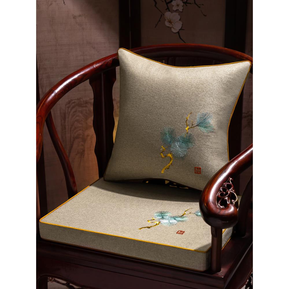 式中红木椅子坐垫防餐木桌椅子垫实家具座垫太EXV师椅圈椅滑垫子