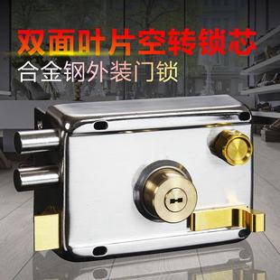 2纸.0厚铜芯防盗品越加门钻锁空转防外装门锁超B级防锡大门锁铁门