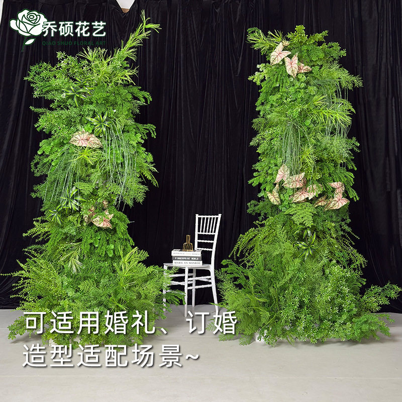森系大花柱仿真花爆款婚庆婚礼背景场景道具布置橱窗装饰花