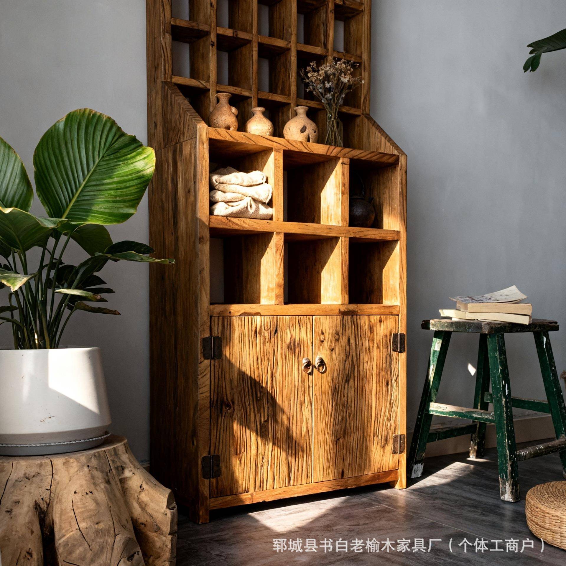 器中式榆木老博古架茶具藏宝阁RMU收纳架紫砂壶茶具列架陈瓷摆放