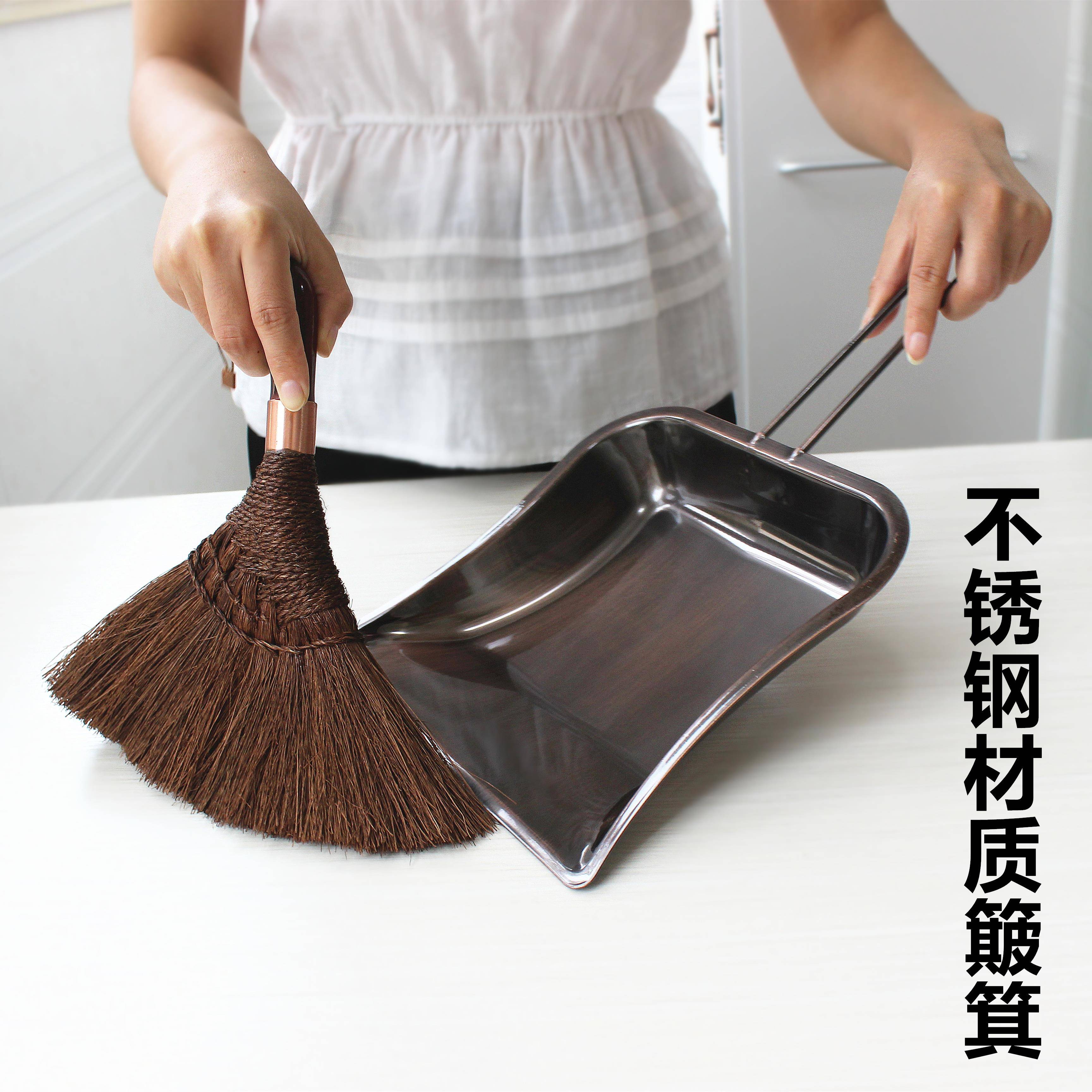 不锈钢簸复箕古垃圾铲子撮子长畚箕VWC单灰斗个家用锉子笆柄