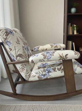 实木摇摇椅中风客古用厅发阳台单人NUG椅复古成人躺椅家休闲懒人