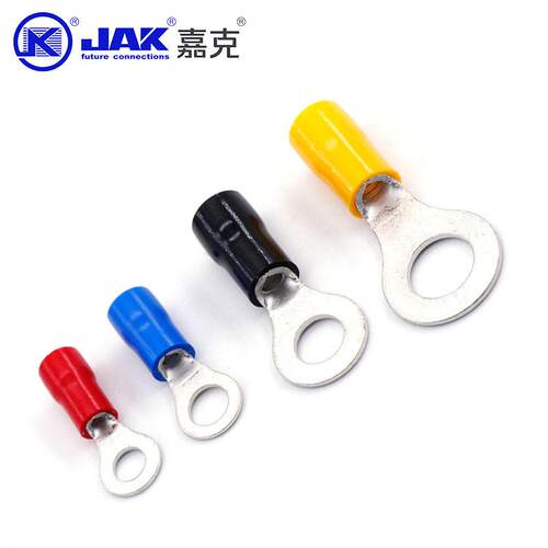 R2光伏配线AFV用地线端头圆形绝缘紫铜冷压接线接端子KF02端V子KS