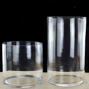 圆柱形鱼缸圆柱体落地客超白厅小玻AL101857璃圆一体成形型中型桌