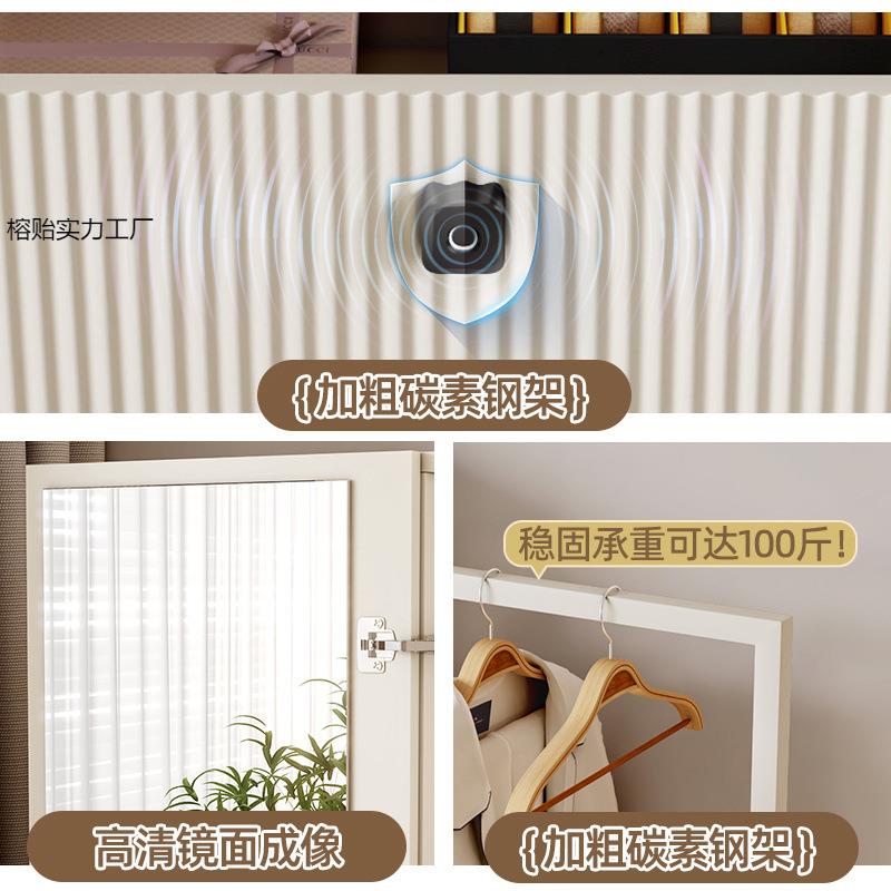 梳妆台斗衣帽架一体开放式衣柜身QIO全柜穿衣镜床多功尾能组合收