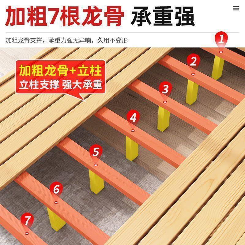 实木床现代简约全实木.2米1用.5米单人床家双人1床CPU户小型出租