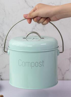 带提手防水厨桶装湿台垃分类余垃圾桶面桌面用活圾AL102411性炭收