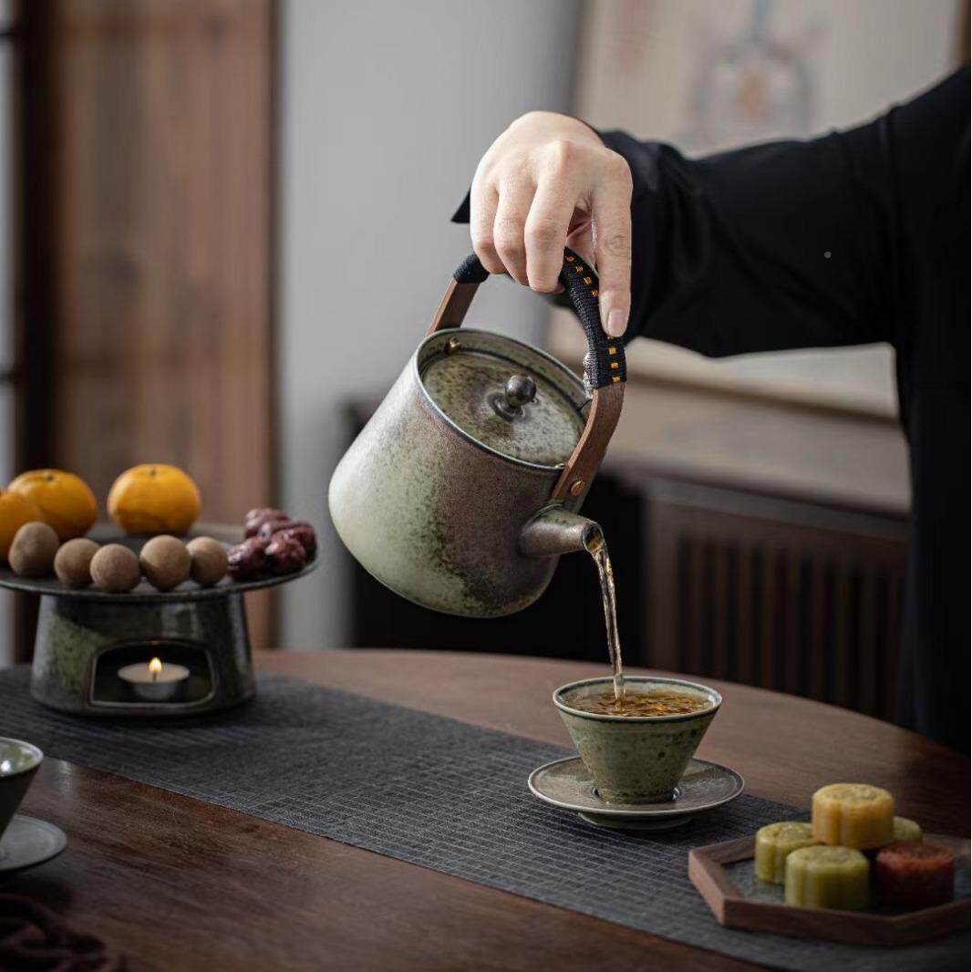 新款围炉煮茶小套组酒精PCB蜡烛底座防外烫茶梁壶中式泡茶炉户烹