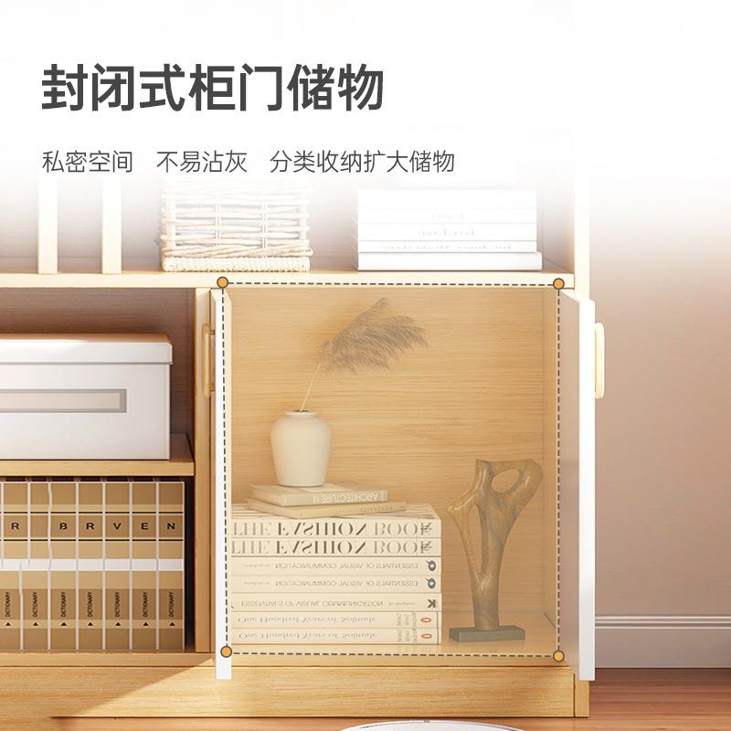 家用简易书架置物架落地带sg0044柜门防尘书物柜子储件纳柜办公室