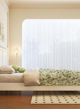 现代美式实白色1.5米主IMO卧1双.床8木米单人小户型高箱家用公主