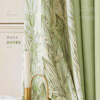 新款美式田印花园887铃兰窗帘成客厅全卧室遮光品轻奢窗帘布茹伊