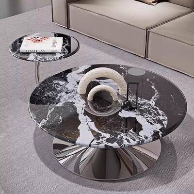 LVZAg飞意碟圆形客厅豪茶约几式极简华轻奢边几创意简艺术多功能