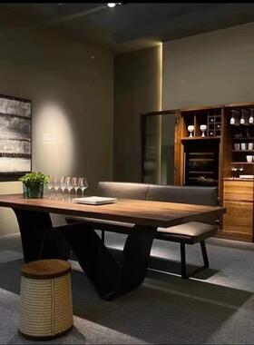 BHE意原式木餐桌法式设计师极简桌茶异形创个性大板办公长桌饭意