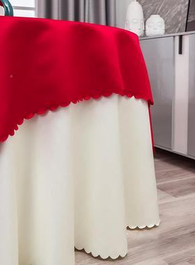 酒布双层压店花桌布花SCDM饭店餐布圆形餐桌台布艺提布艺厂家