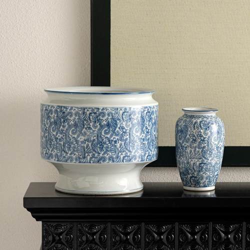 艺EGD意贝子新中式禅复纳古陶瓷花瓶青装花瓷书房字画收桌面饰品