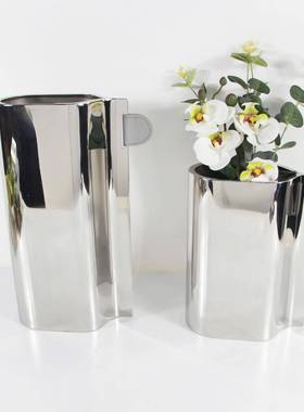 代轻奢金属花瓶摆件琉璃现样板皮房软装家饰居品质单耳不5905规则