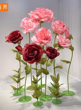 超大仿真手工QAS玫瑰花商婚节礼道具巨型纸艺场品美陈装饰成情人