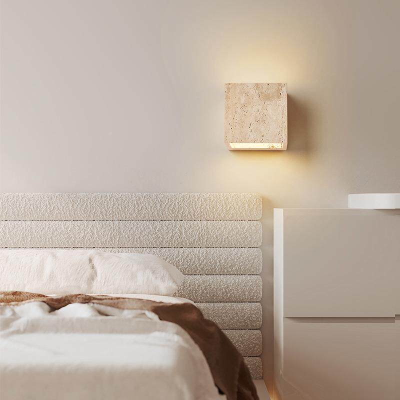 诧寂风感然洞石壁灯背景墙日卧室床头灯天469氛围民宿玄关黄式洞