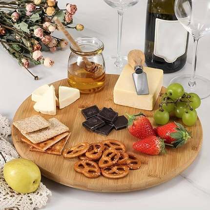 竹制旋转托盘调代料架厨房置物香料TP收架纳桌面转盘果架盘一件发