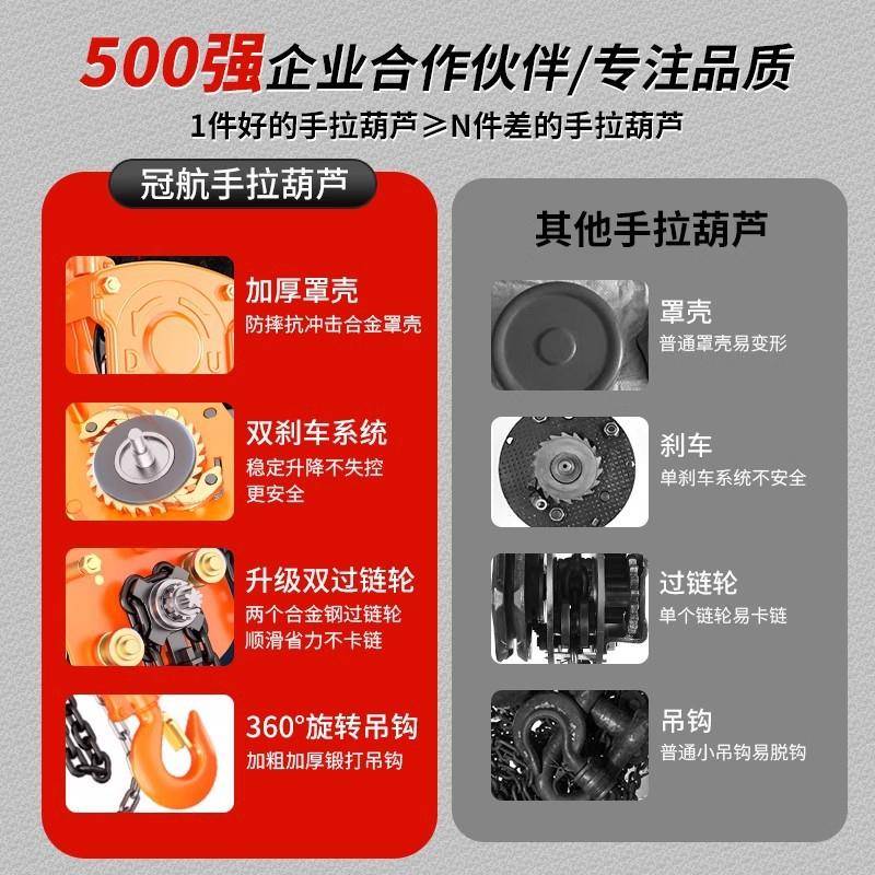 日式手拉葫芦出口款【G链型起重工业倒1吨2T3t吊t10吨3米6m三5角