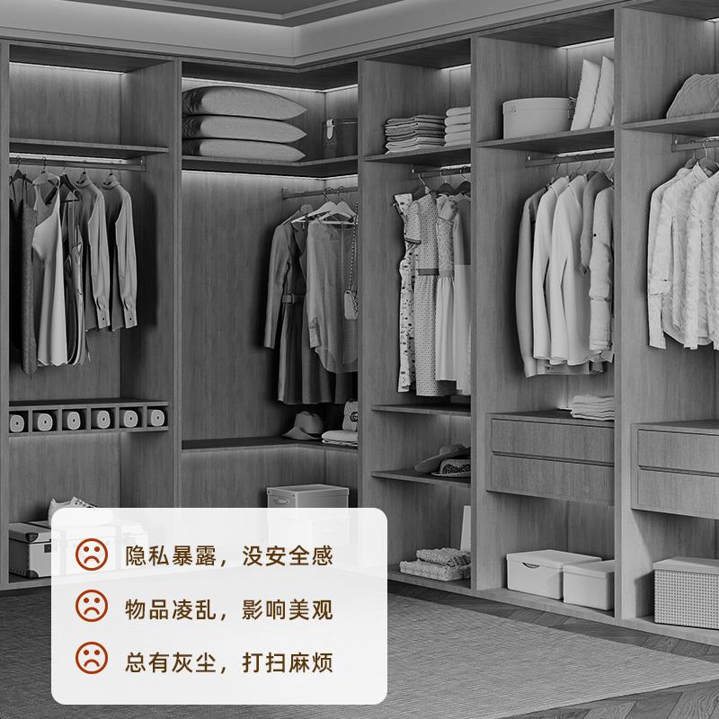 开放子式衣柜遮挡帘孔无门柜子拉帘12月序号防尘丑帘免遮打衣帽间