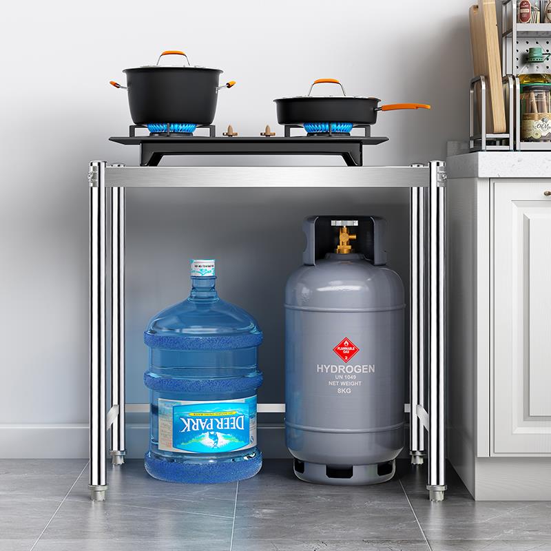 一层不钢厨房ODA置物单收纳煤气灶台层架子架落地家用储物锈桌子1