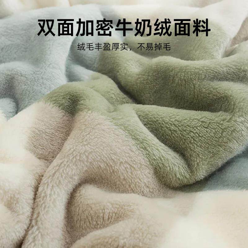 秋冬20240827珊瑚绒沙毯午睡办公室加毛厚床单单子件牛奶绒发空调