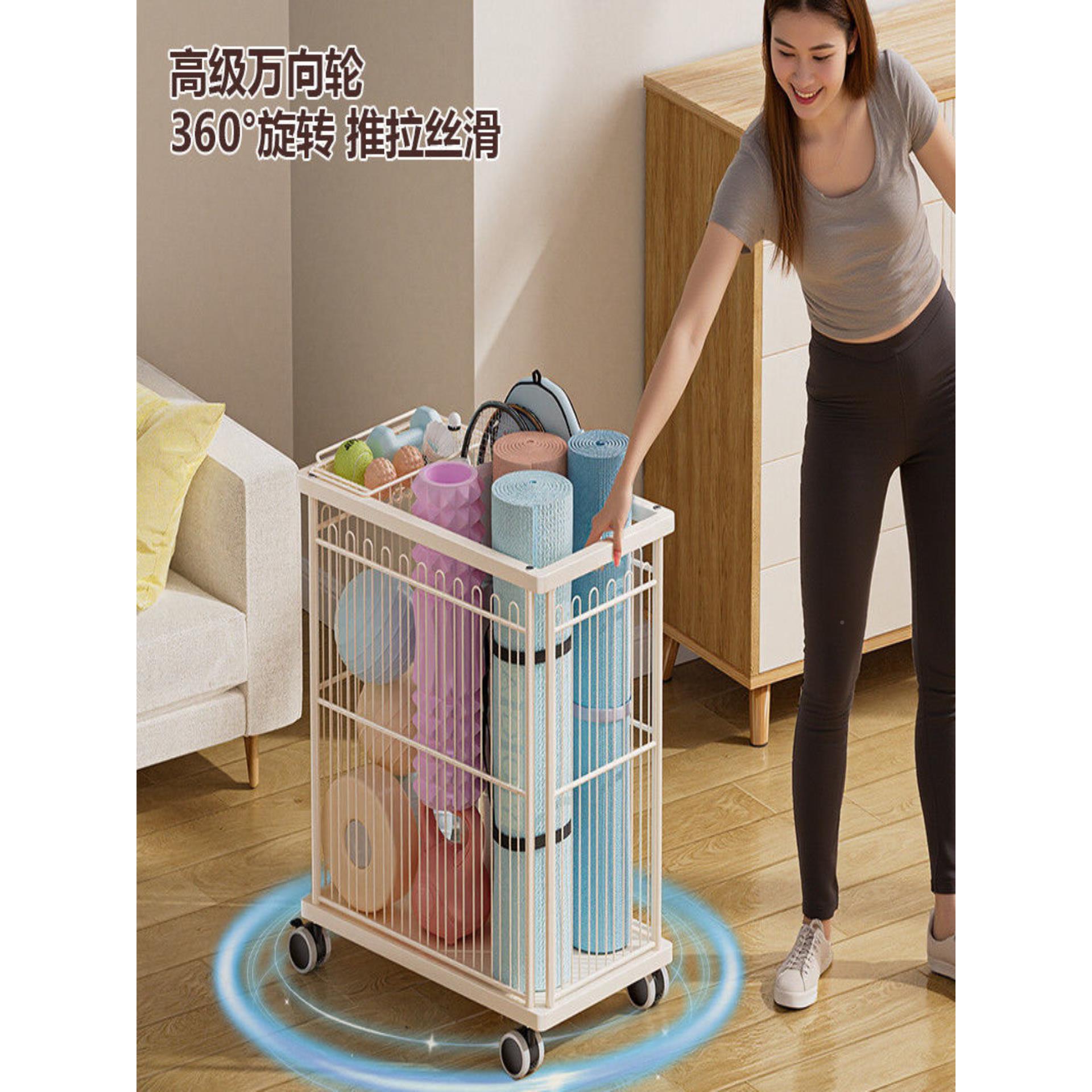 瑜壶伽BLC垫纳筐带轮运健身器材动器械置物架收家用提哑铃工具整