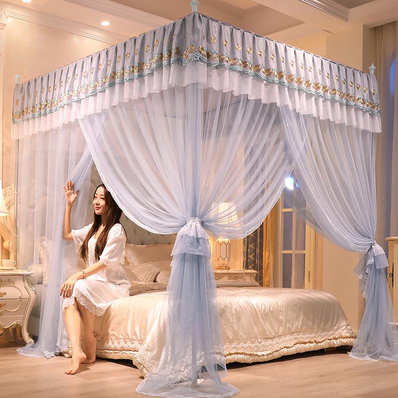 新款高档落宫廷蚊帐.5m21米刺绣家用1卧df5847-5室纹账地公主风加