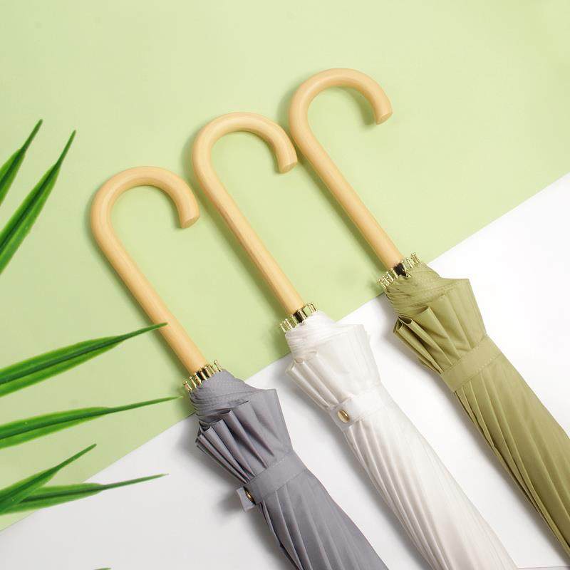 o16骨简约长森系柄女小清新自动覆古双伞人雨伞定制log印20171121