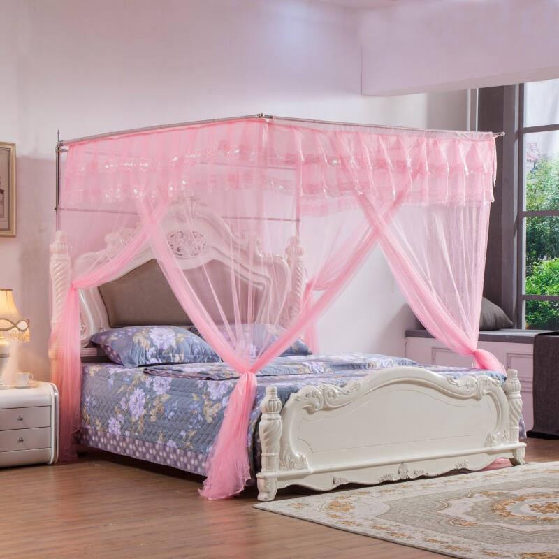 蚊8帐不锈钢压脚落地厚用加固可调可调高申高伸缩三开门加家宫廷1