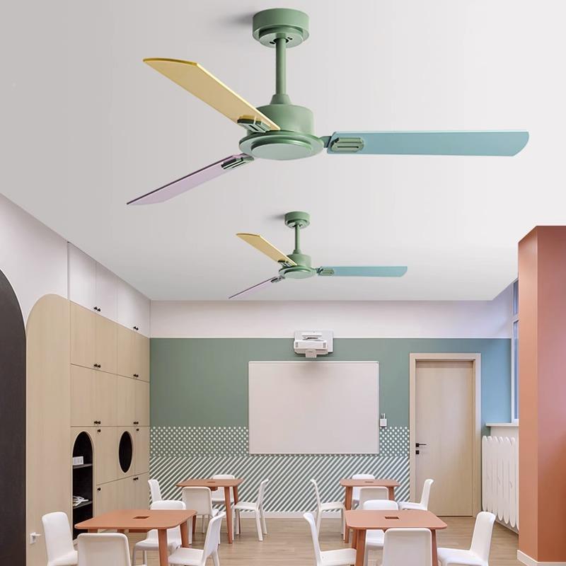 儿童变频923静音吊扇家用餐客厅厅商工用电风业扇幼儿园彩色吊顶