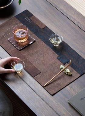 创意香云纱拼接茶席旗36172复茶古禅意旗茶桌垫布茶茶桌布道零配