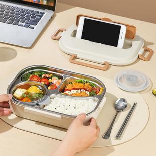 34微不锈钢704两格学生饭盒上班族带饭保温盒0可炉波加热餐盒