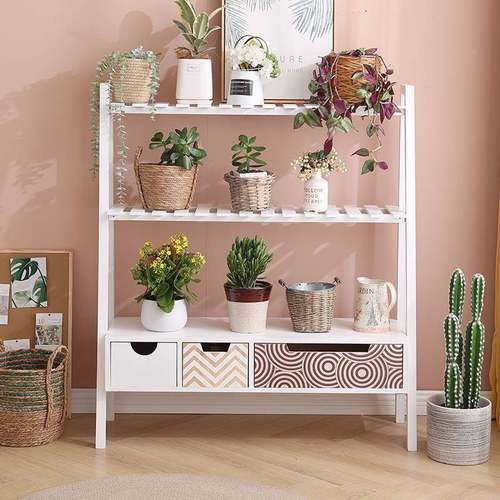 2I实0001台木多层置物阳花架简约室内吊篮花架架子地式玄关置落物